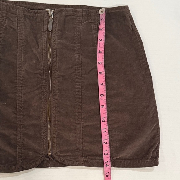 We the Free Brown Corduroy Front Zip Mini Skirt size 4 - Picture 4 of 6